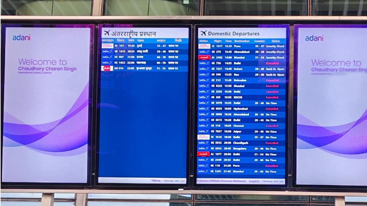 indigo crisis maximum flights of indigo are not on runway in lucknow 34 cancelled and others delayed passengers are worried