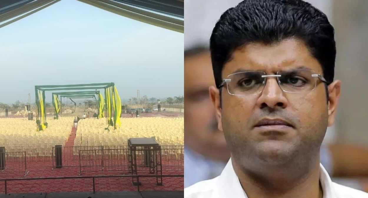 dushyant chautala jjp rally in julana 35000 seats set up for haryana event dr ajay chautala chief guest