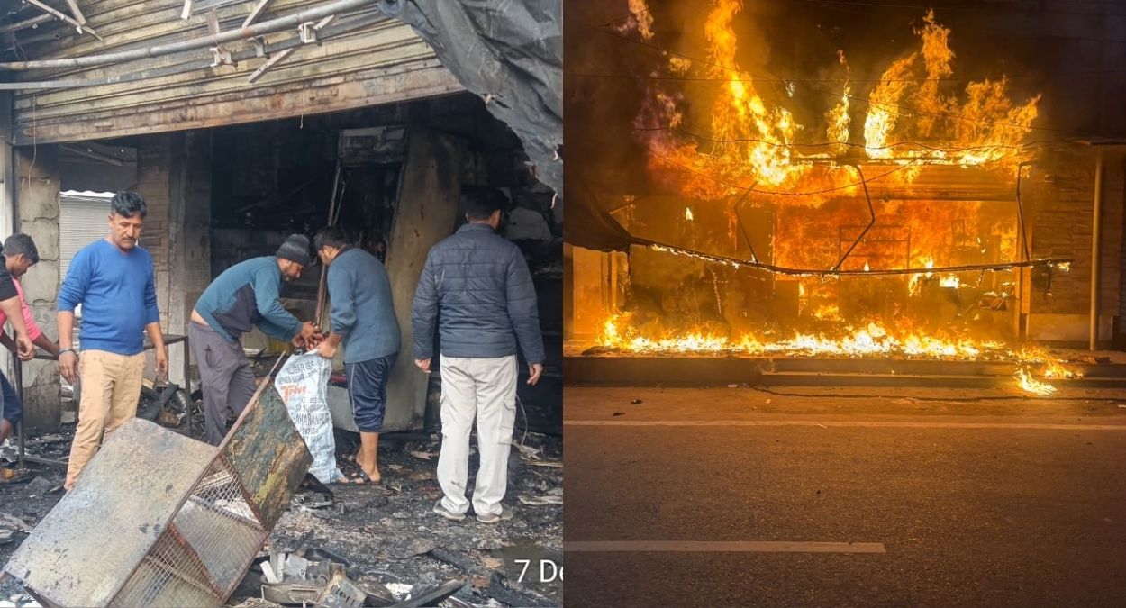 fire at twostory shop due to short circuit in jalandhar loss of millions