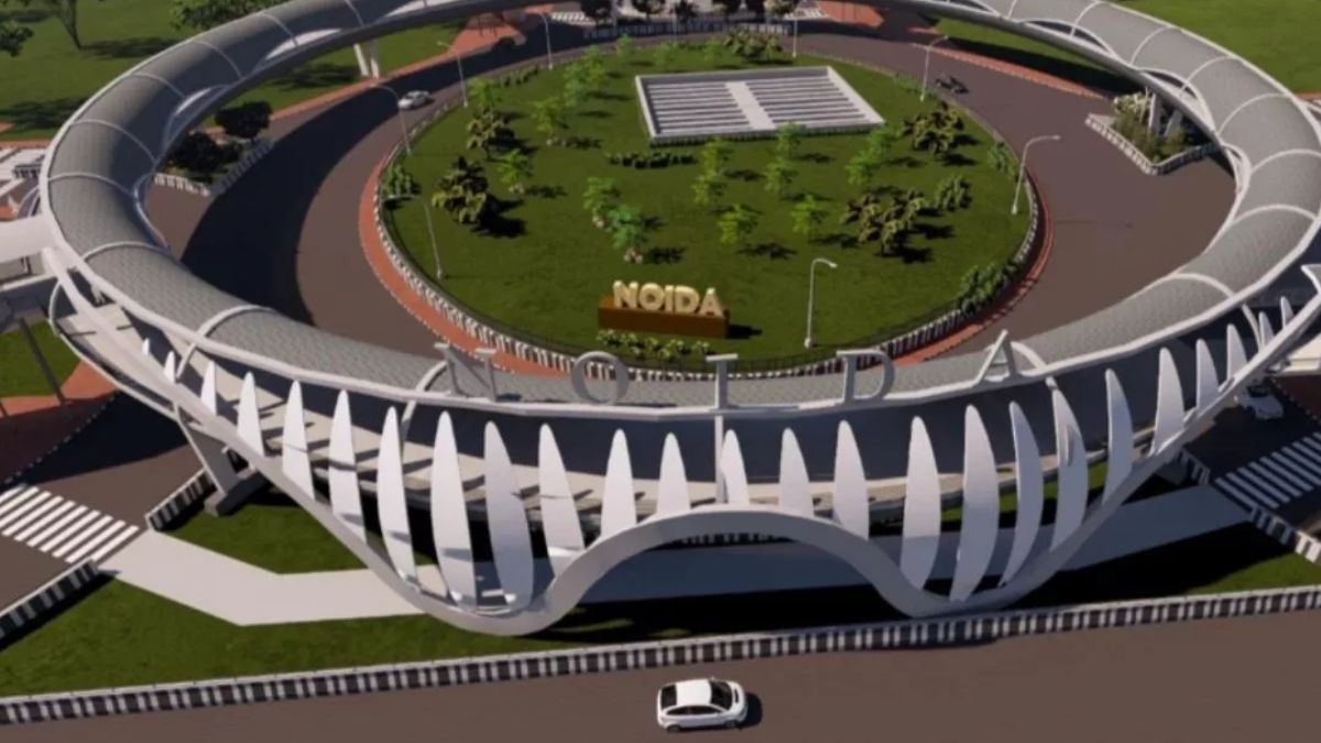 noida skywalk project solving traffic congestion at key roundabout