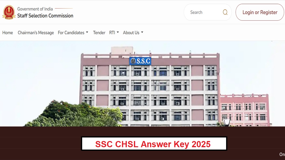 ssc chsl answer key 2025 ssc chsl tier 1 answer key will be released soon can be downloaded on sscnicin