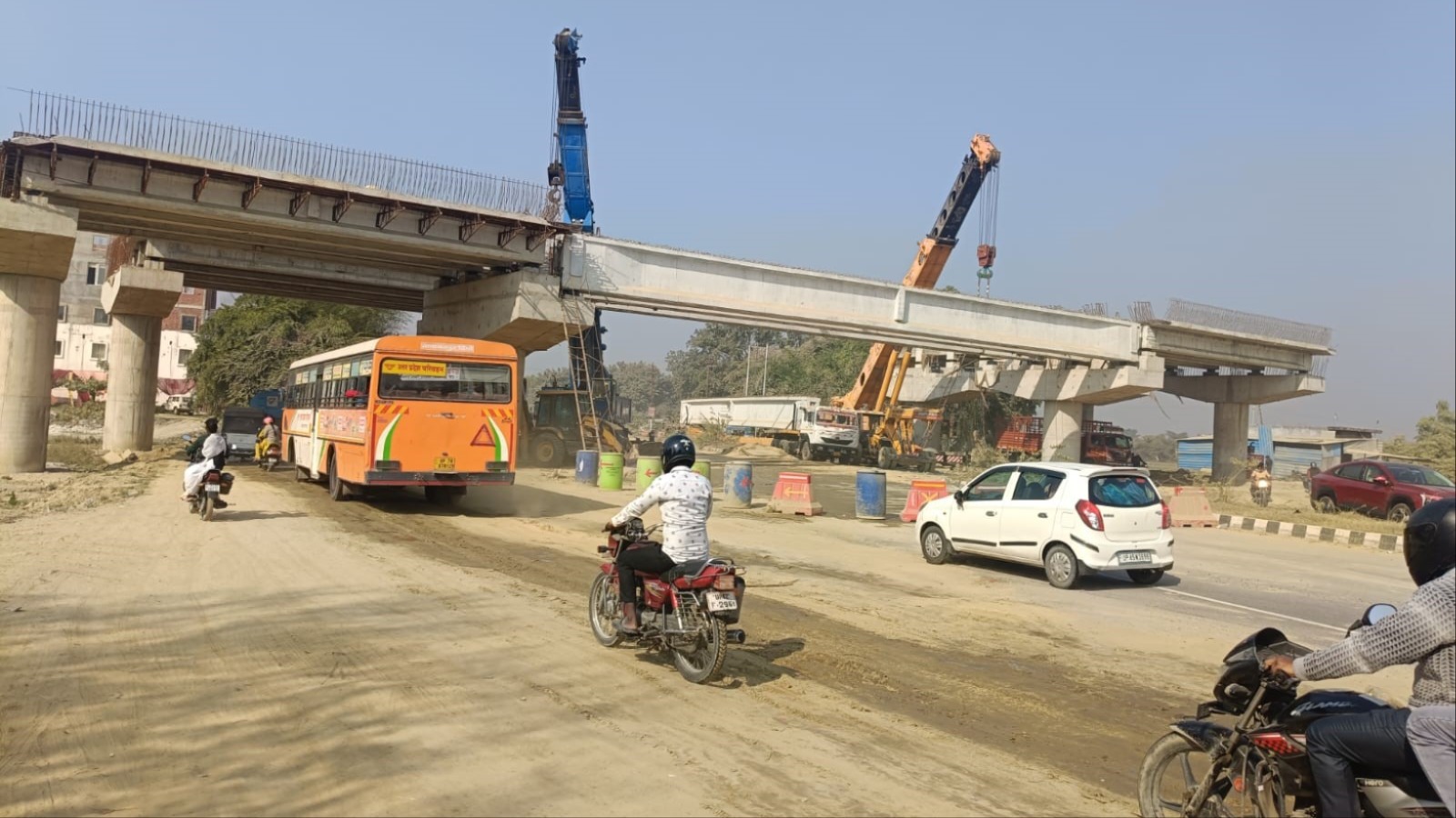 ayodhya ring road construction speeds up first underpass visible