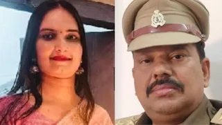 बाएं से मीनाक्षी शर्मा, आरोपित महिला सिपाही और मृतक अरुण कुमार राय, फाइल फोटो। स्रोत पुलिस