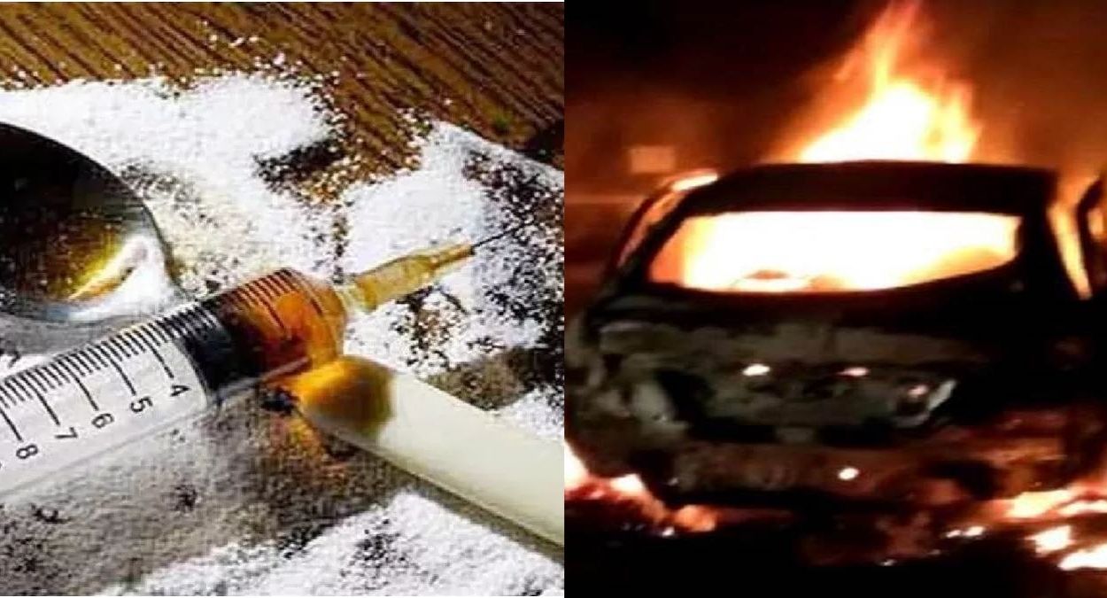 ludhiana addicts set vehicles on fire after being stopped from doing drugs