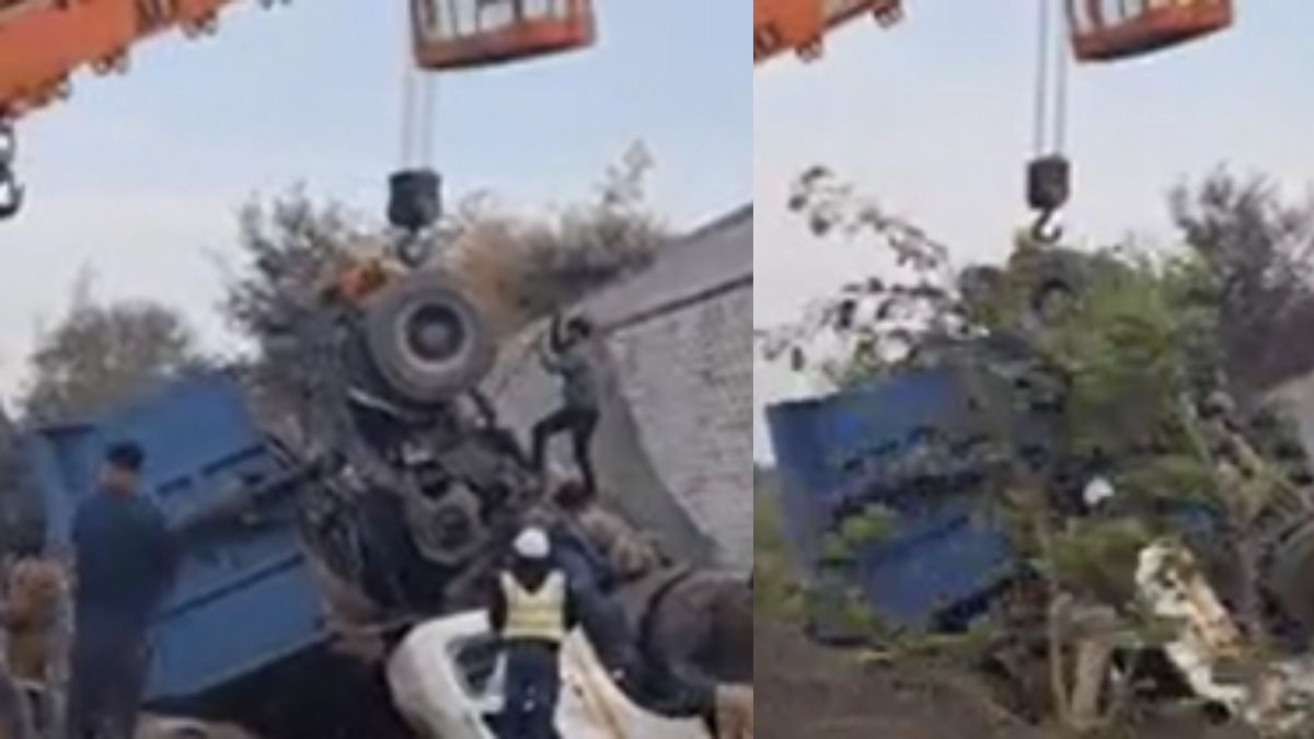 dumper truck accident on nh 148b driver dies in narnaul