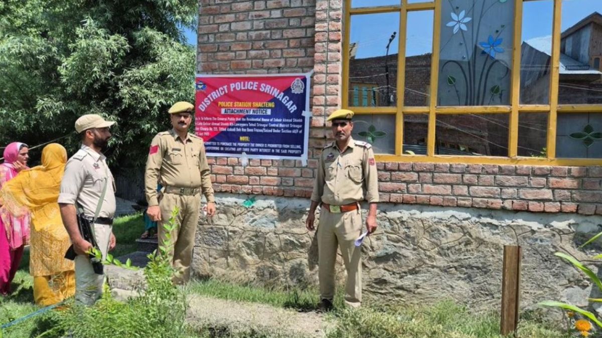 major action against drug smugglers active in srinagar two storey house worth rs 1 crore seized