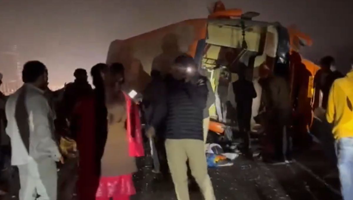 raebareli accident bus overturns several injured in road accidents