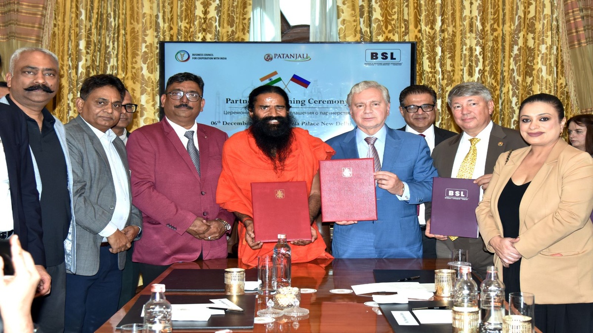 patanjali to age reverse in russia with yoga and ayurveda mou signed