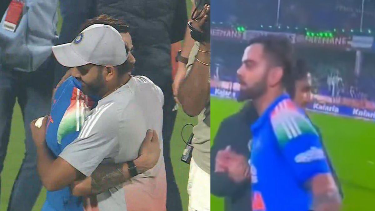 ind vs sa virat kohli hugged rohit sharma but cold reaction to coach gautam gambhir video viral