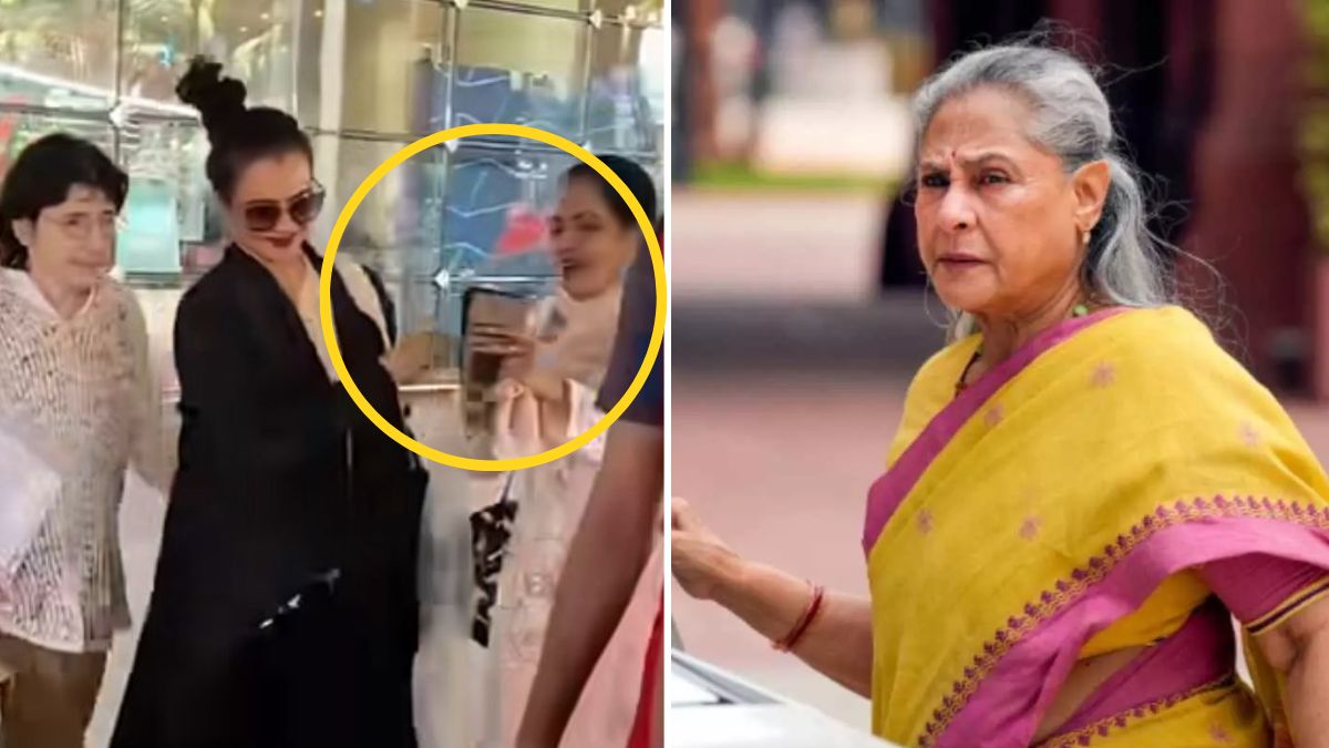 rekha push lady fan not gave selfie at airport like jaya bachchan netizens trolled her
