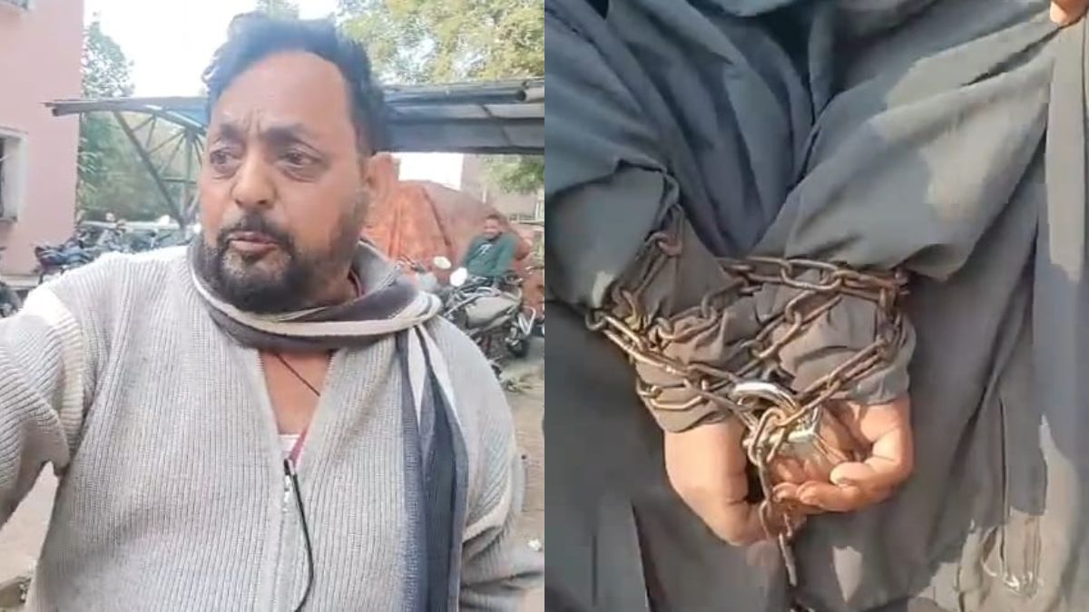 father brutally beats son chains him in koderma