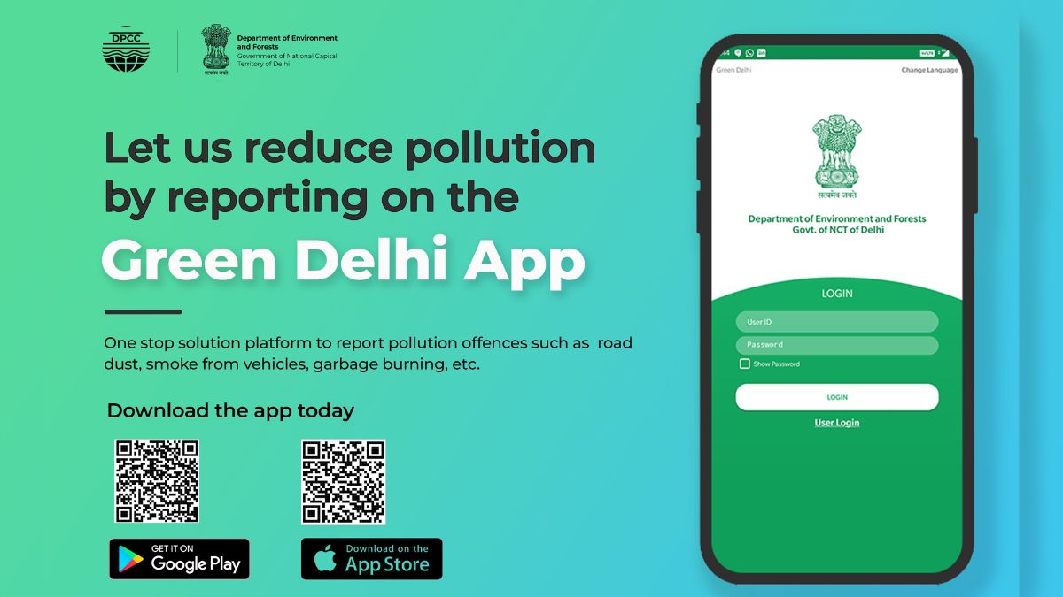 delhi green app for pollution complaints