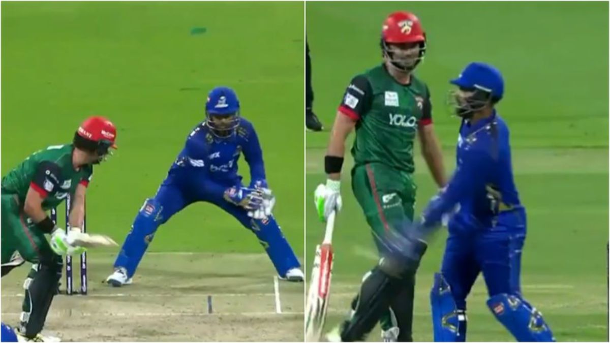 nicholas pooran not stump max holden team retired him out mi emirates lost by 1 run