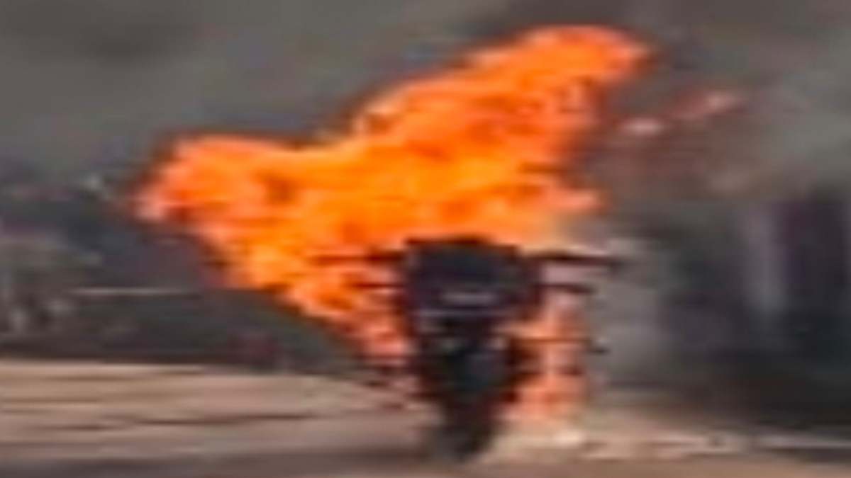 motorcycle catches fire in chaibasa due to short circuit