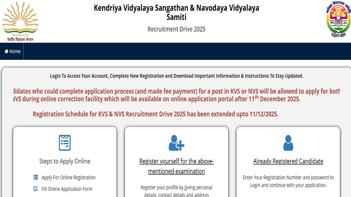 kvs nvs vacancy 2025 tomorrow is the last date to fill the form for central and navodaya vidyalaya recruitment apply immediately