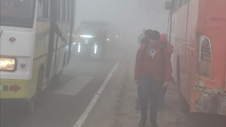 sambhal weather dense fog blankets city
