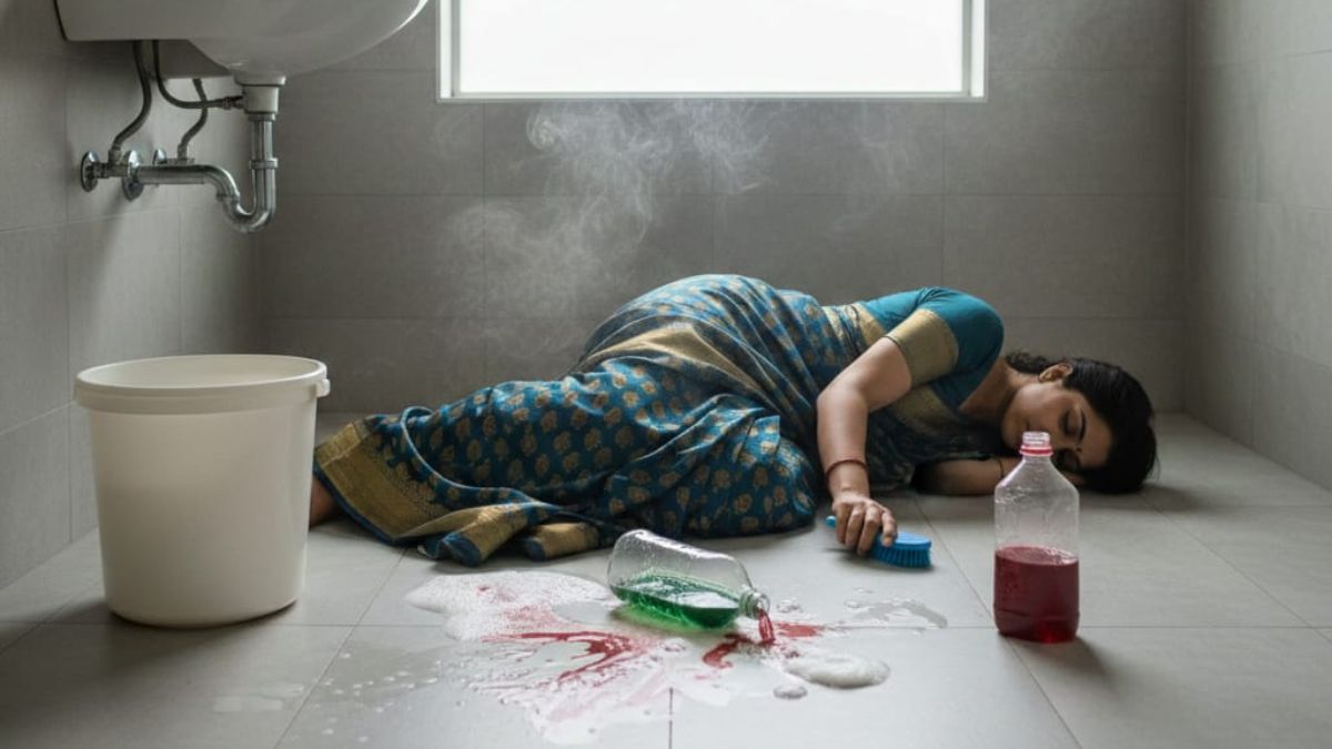 woman hospitalized after mixing chemicals in ghaziabad