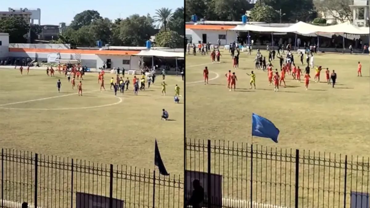 fight breaks out between pakistan army and wapda football teams video