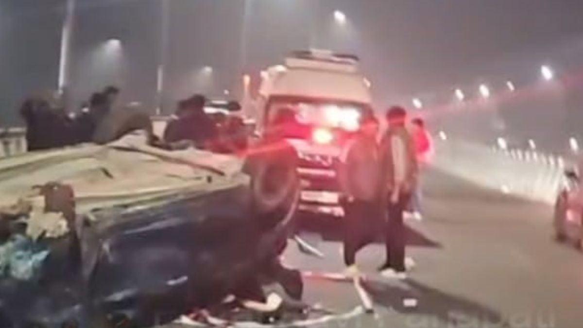 premnagar flyover accident speeding car hits generator three killed