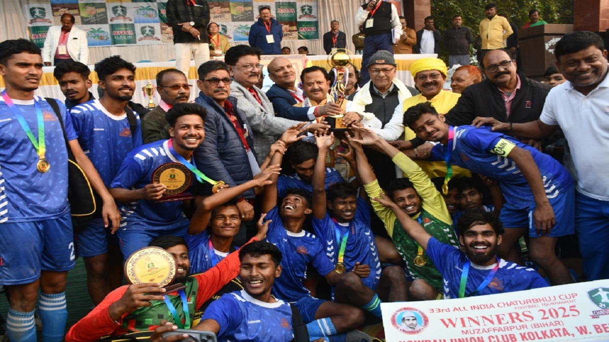 akhil bhartiya chaturbhuj cup football title won by howrah union club kolkata