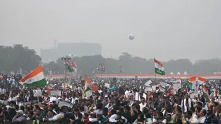 नई दिल्ली के रामलीला मैदान में आयोजित कांग्रेस की रैली। फोटो - X/@INCDelhi