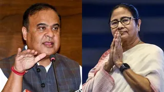 असम के मुख्यमंत्री हिमंता बिस्वा सरमा और पश्चिम बंगाल की मुख्यमंत्री ममता बनर्जी। फाइल फोटो