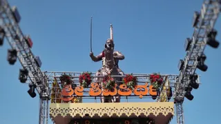 छत्रपति शिवाजी महाराज की प्रतिमा का अनावरण।