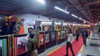 भोपाल में मेट्रो रेल सेवा का उद्घाटन।