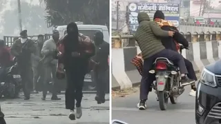 बुधवार को लक्सर फ्लाइओवर पर विनय त्यागी को गोली मारकर भागते बदमाश।