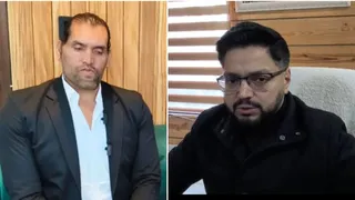 रेसलर ग्रेट खली उर्फ दिलीप सिंह राणा और एसडीएम पांवटा साहिब गुंजीत सिंह चीमा।