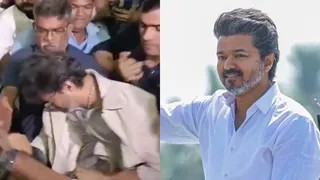 एयरपोर्ट पर बेकाबू भीड़ के सामने गिरे थलापति विजय। फोटो क्रेडिट- इंस्टाग्राम