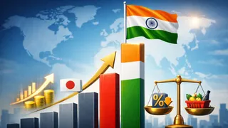 जापान को पछाड़कर भारत बना दुनिया की चौथी सबसे बड़ी अर्थव्यवस्था। (एआई जेनरेटेड)