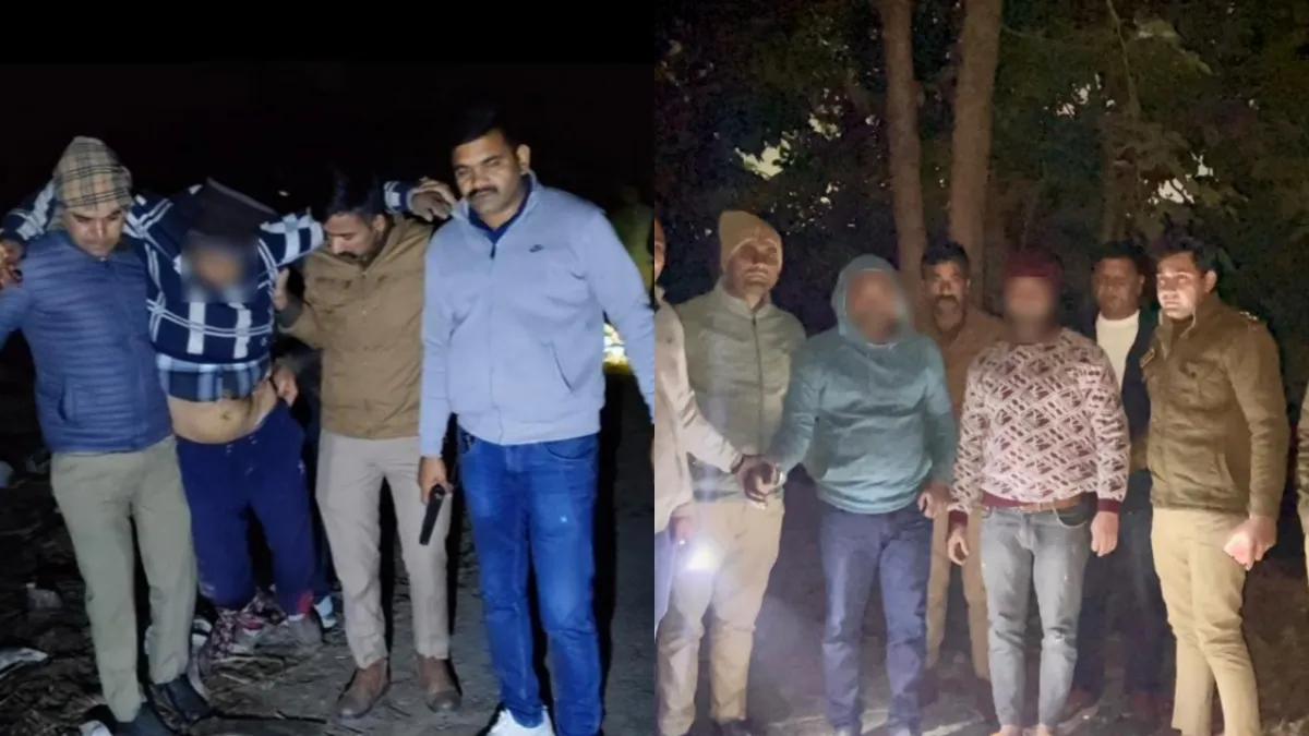 हापुड़ में पुलिस मुठभेड़: गौकशी की फिराक में घूम रहे चार बदमाश दबोचे, जवाबी कार्रवाई में 2 घायल

