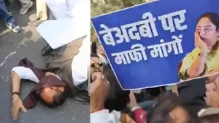 आप नेताओं और कार्यकर्ताओं को पुलिस ने हिरासत में लिया।