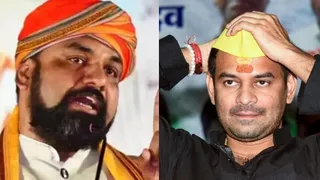 सम्राट चौधरी व तेज प्रताप यादव।