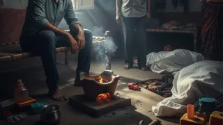 फरीदाबाद के सरूरपुर में पति, पत्नी और बेटे की दम घुटने से मौत के मामले में नया मोड़ आया है। (फोटो- AI Generated)