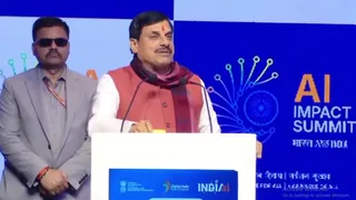 मध्य प्रदेश रीजनल एआई इम्पैक्ट कांफ्रेंस-2026 को संबोधित करते सीएम डॉ. मोहन यादव।