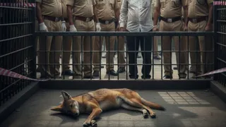 यूनियन ने आरोप लगाया है कि सियार की मौत आग और मिर्च पाउडर के इस्तेमाल से हुई। एआई जेनरेटेड तस्वीर