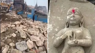 मणिकर्णिका घाट को ध्वस्त करने का विरोध हो रहा है।