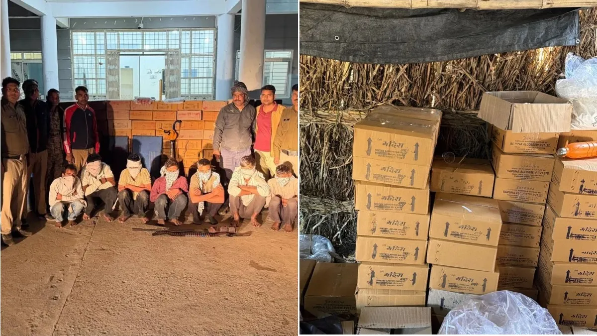 Fake liquor factory operating in the ravines: 1000 liters of liquor seized in Morena
