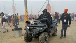प्रयागराज माघ मेला के प्रमुख स्नान पर्व मौनी अमावस्या पर अभेद्य सुरक्षा बनाया गया है, संगम क्षेत्र में निगरानी करते एटीएस के जवान। जागरण