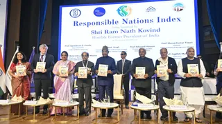 रिस्पान्सिबल नेशंस इंडेक्स की शुरुआत आंबेडकर अंतरराष्ट्रीय केंद्र में की गई (फोटो: @ramnathkovind)