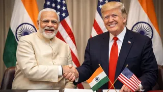 ट्रंप का दावोस भाषण: पुतिन-जेलेंस्की को बताया 'बेवकूफ', पीएम मोदी की जमकर तारीफ (फोटो- AI Generated)
