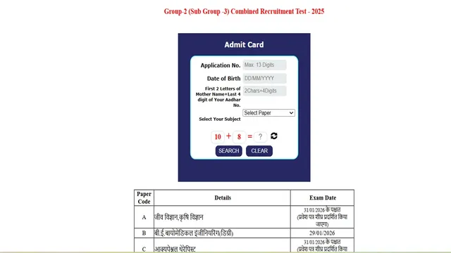 MPESB : ग्रुप-2 और सब ग्रुप-3 एडमिट कार्ड जारी