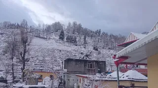 उत्तराखंड में बुधवार को हुई बर्फबारी का नजारा। जागरण