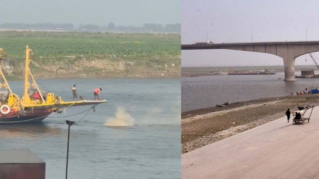 भागलपुर : NGT नियमों का उल्लंघन? वायरल वीडियो में गंगा में निर्माण सामग्री गिराते दिखे कर्मचारी
