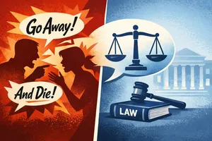 पति-पत्नी के झगड़े में 'जा मर जा' कहने पर कोर्ट का फैसला। यह फोटो- एआई जेनरेटेड है