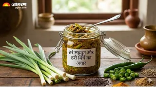 खाने के स्वाद में आएगा नया ट्वीट, घर पर झटपट ऐसे बनाएं हरी लहसुन-हरी मिर्च का आचार (Picture Credit- AI Generated)