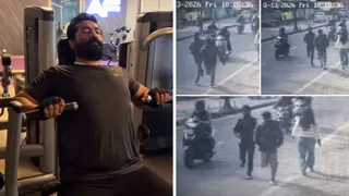 मृतक विक्रम शर्मा की फोटो। सिल्वर सिटी में विक्रम शर्मा की हत्या करने के बाद भागते हमलावर। वीडियो ग्रेप