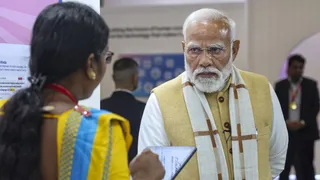 एआई इंपैक्ट समिट में पीएम नरेंद्र मोदी।